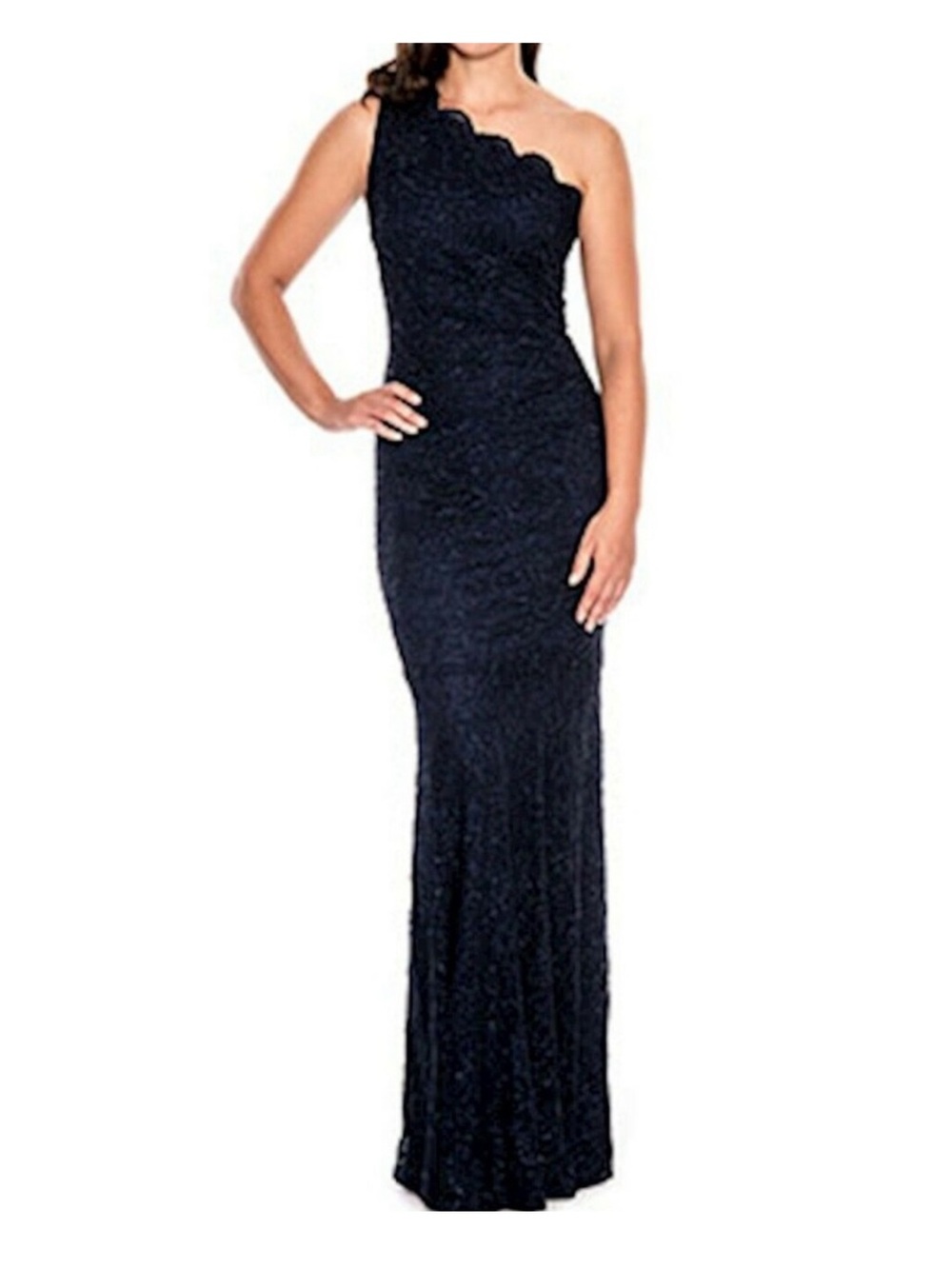 Decode 1.8 One Shoulder Lace Shimmer Gown Sz 24